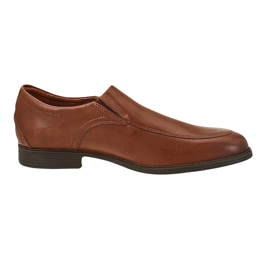Clarks Whiddon Step Dark Tan Size 14M Slip-On Loafers Brown Leather Men's‎ Shoes